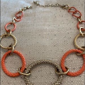 Beautiful orange and gold hoop necklace